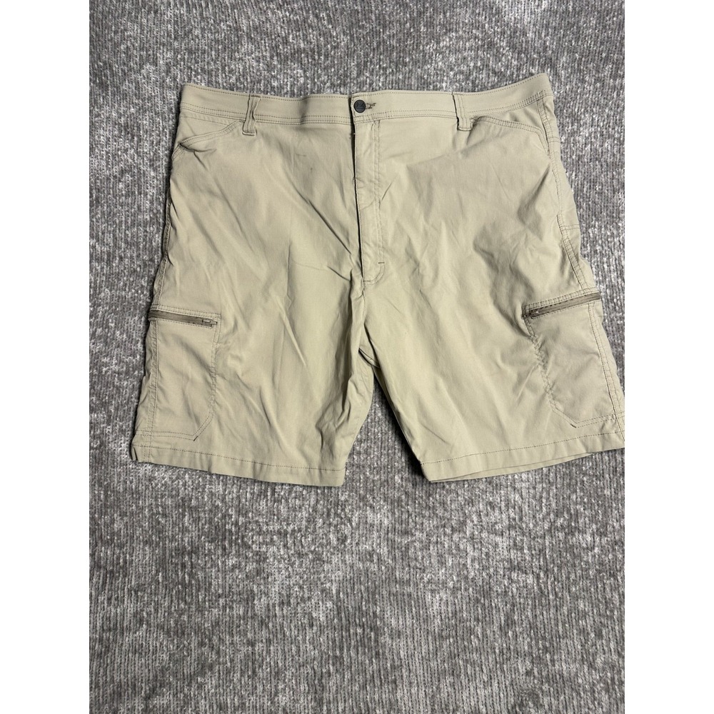 Wrangler Performance Zip Cargo Shorts Mens 48 Tan Lightweight Stretch Waist